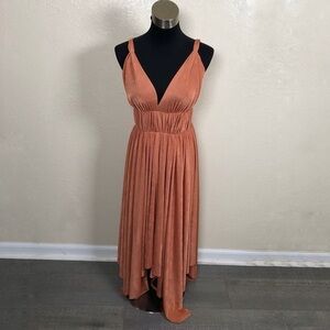 Olivaceous Midi Dress Size Small Asymmetrical Hem Size Small